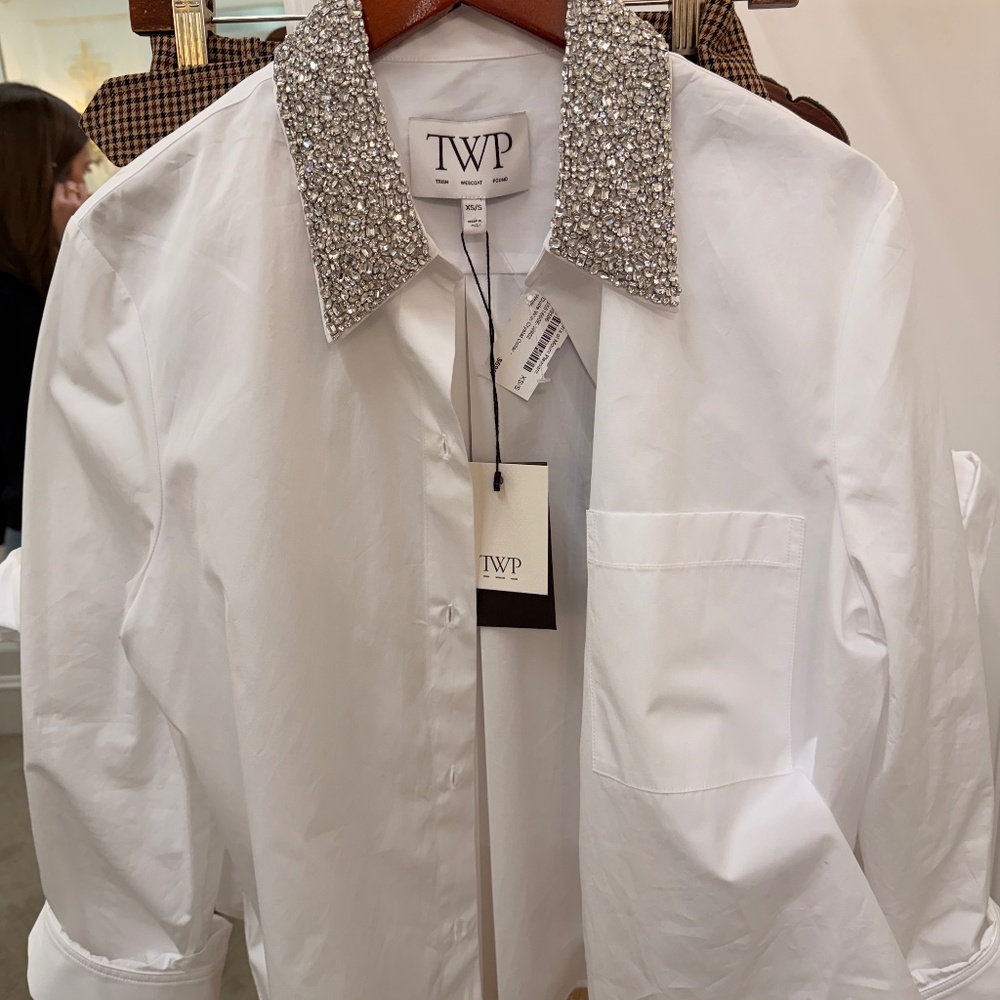 ISO TWP crystal embellished next ex shirt